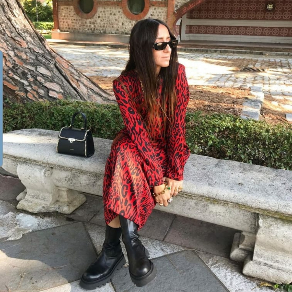 ZARA Animal Print Red Maxi Dress NWOT Blogger's Fa - Picture 12 of 14